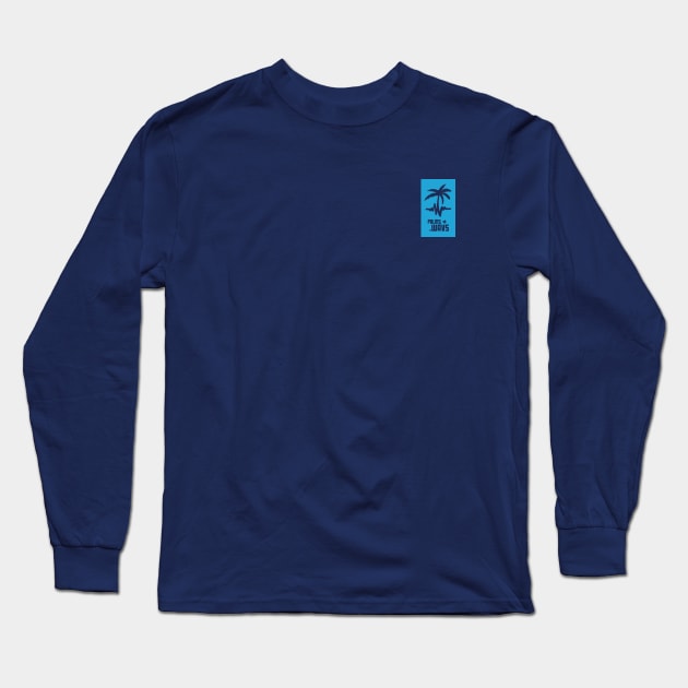 Palms and Wavs Emblem Pocket Tee - Blue Long Sleeve T-Shirt by jhonithevoice